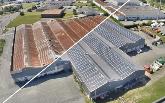 renovation de toiture grâce à la pose de panneaux solaires